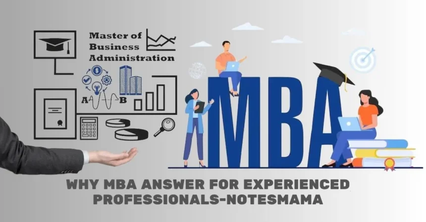 Why MBA Answer for Experienced Professionals-NotesMama: 5 Key Reasons